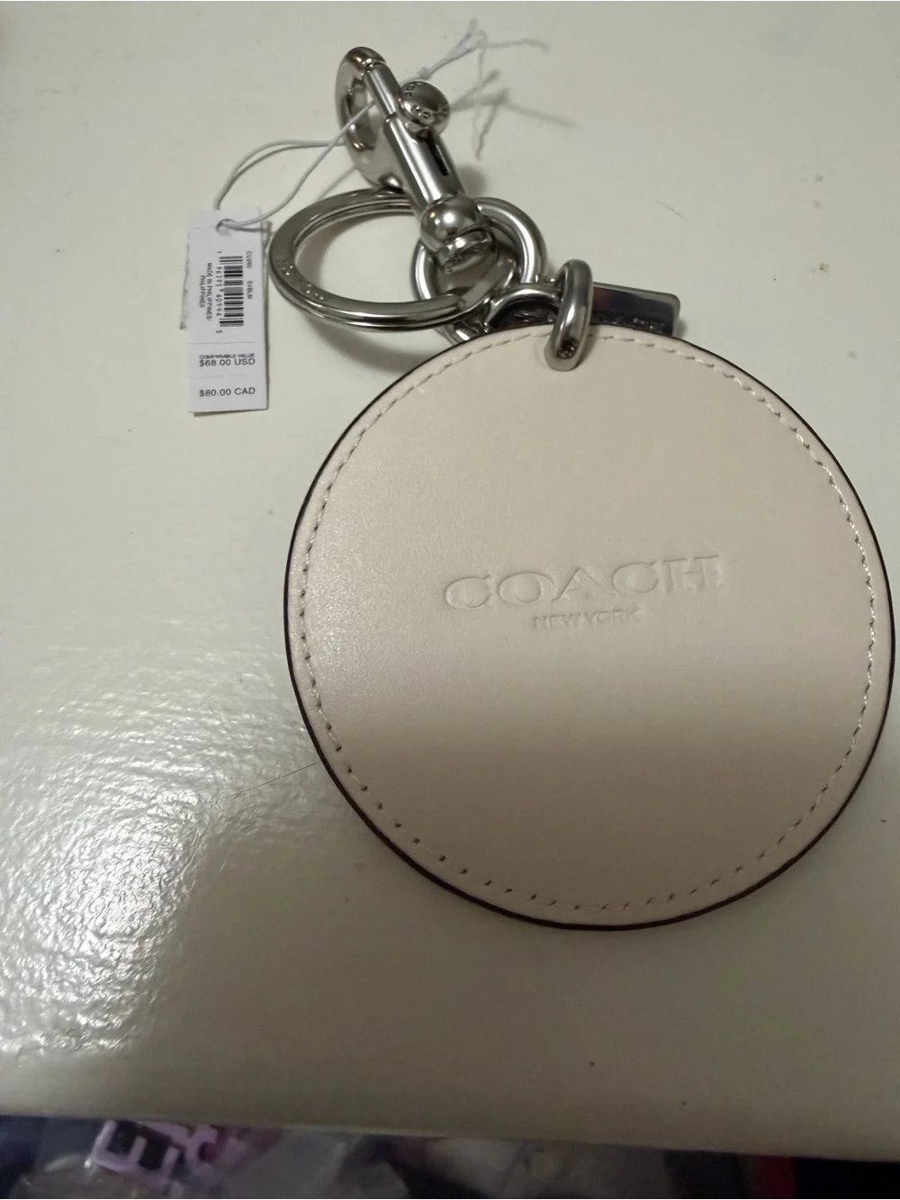 Coach Beach Ball Keychain Charm - Red, Blue, Cream
